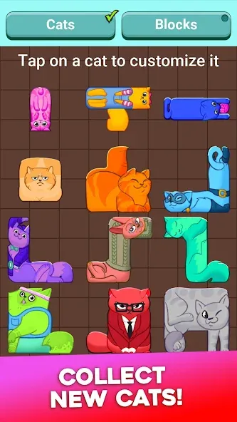 Взломанная Block Puzzle Cats (Блок Пазл Кошки)  [МОД Бесконечные монеты] — последняя версия apk на Андроид screen 5