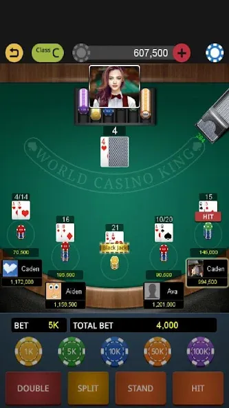 Взлом World Blackjack King  [МОД Все открыто] — полная версия apk на Андроид screen 1