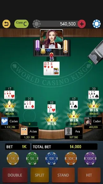 Взлом World Blackjack King  [МОД Все открыто] — полная версия apk на Андроид screen 2