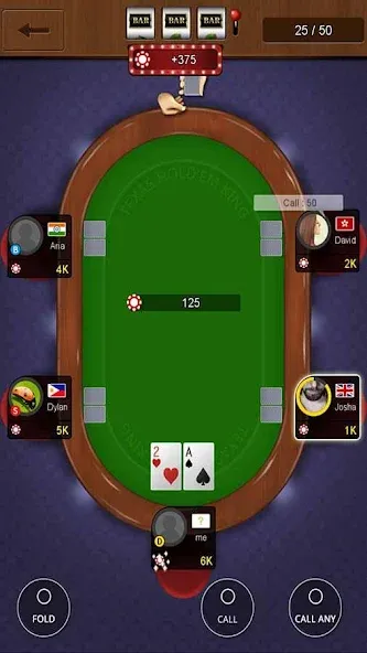 Взломанная Texas holdem poker king  [МОД Mega Pack] — последняя версия apk на Андроид screen 4