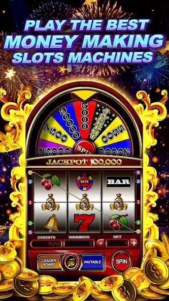 Скачать взлом Money Wheel Slot Machine Game (Мани Вил Слот Машине Гейм)  [МОД Бесконечные деньги] — последняя версия apk на Андроид screen 1