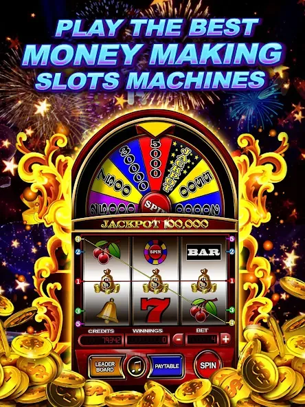 Скачать взлом Money Wheel Slot Machine Game (Мани Вил Слот Машине Гейм)  [МОД Бесконечные деньги] — последняя версия apk на Андроид screen 3