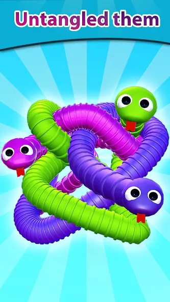 Взломанная Tangled Snakes Puzzle Game (Танглед Снейк 3Д)  [МОД Mega Pack] — последняя версия apk на Андроид screen 1