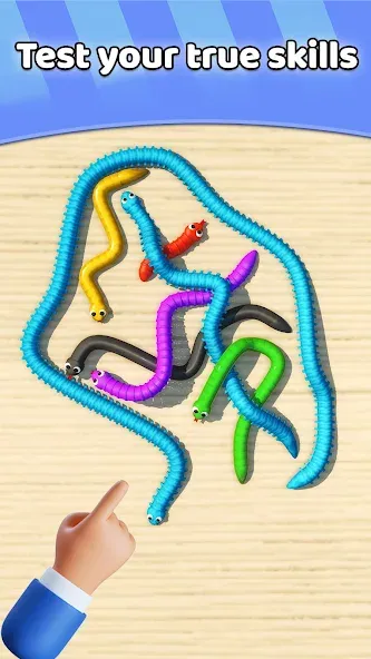 Взломанная Tangled Snakes Puzzle Game (Танглед Снейк 3Д)  [МОД Mega Pack] — последняя версия apk на Андроид screen 4