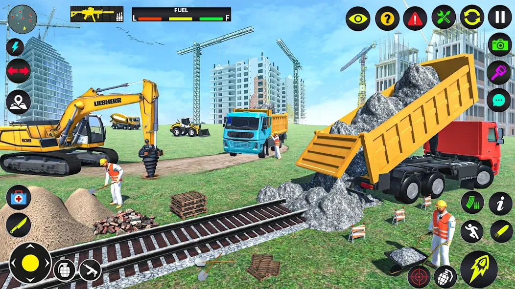 Скачать взломанную Excavator Simulator Crane Game (Экскаватор Симулятор Кран Игра)  [МОД Много монет] — полная версия apk на Андроид screen 1