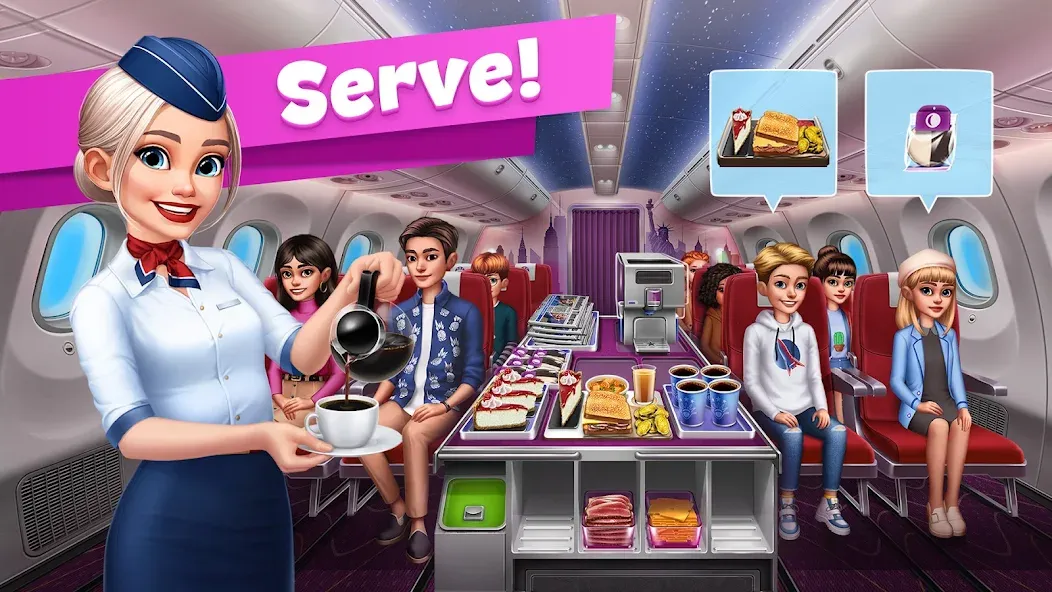 Взломанная Airplane Chefs — Cooking Game (Эйрплейн Чефз)  [МОД Много денег] — последняя версия apk на Андроид screen 3