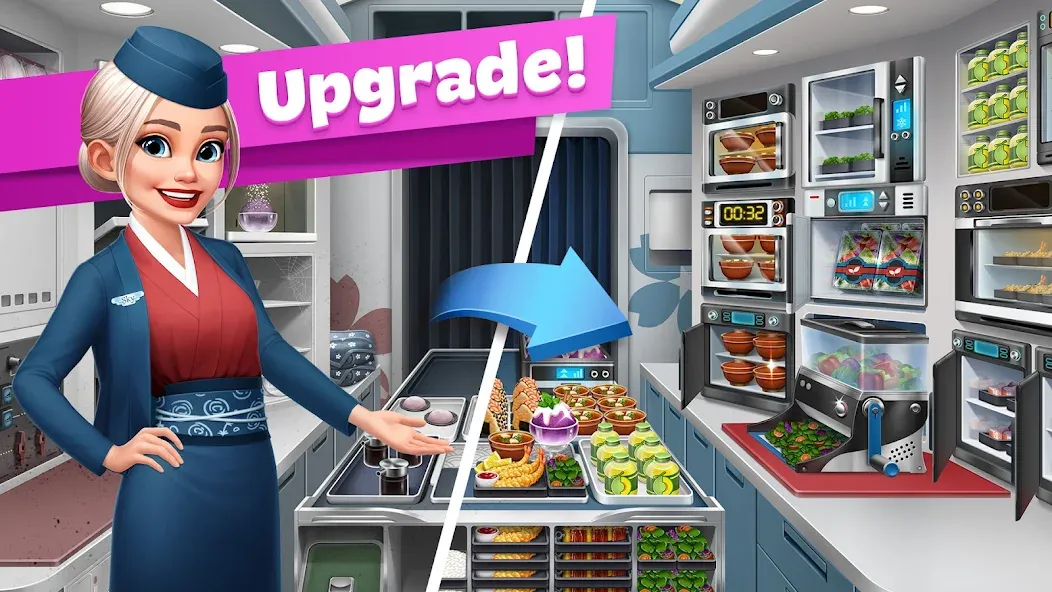 Взломанная Airplane Chefs — Cooking Game (Эйрплейн Чефз)  [МОД Много денег] — последняя версия apk на Андроид screen 4