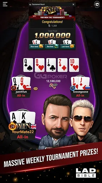 Взломанная GGPoker UK — Real Online Poker (Покер Великобритания)  [МОД Меню] — полная версия apk на Андроид screen 1