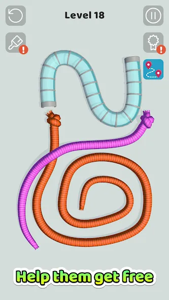 Взломанная Tangled Snakes (Танглд Снейкс)  [МОД Unlocked] — стабильная версия apk на Андроид screen 2