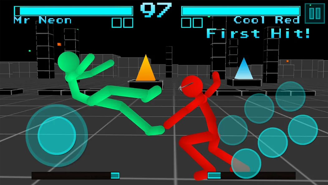 Взломанная Stickman Fighting Neon Warrior  [МОД Mega Pack] — последняя версия apk на Андроид screen 1