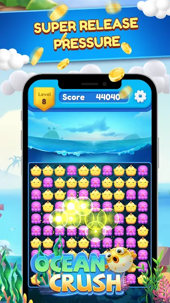 Скачать взлом Ocean Crush-Matching Games (Оушен Краш)  [МОД Много монет] — стабильная версия apk на Андроид screen 5