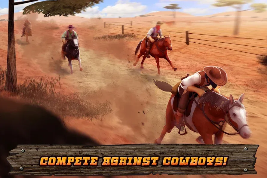 Взломанная Cowboys Horse Racing Derby  [МОД Много денег] — последняя версия apk на Андроид screen 3