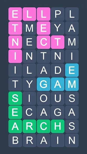 Скачать взломанную Word Search — Evolution Puzzle  [МОД Все открыто] — последняя версия apk на Андроид screen 1