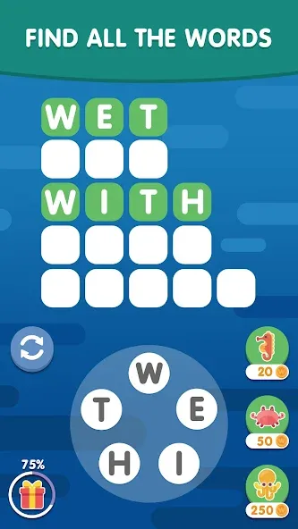 Взломанная Word Search Sea: Word Puzzle  [МОД Много денег] — последняя версия apk на Андроид screen 3