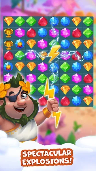 Взломанная Pirate Treasures: Jewel & Gems  [МОД Много монет] — стабильная версия apk на Андроид screen 3