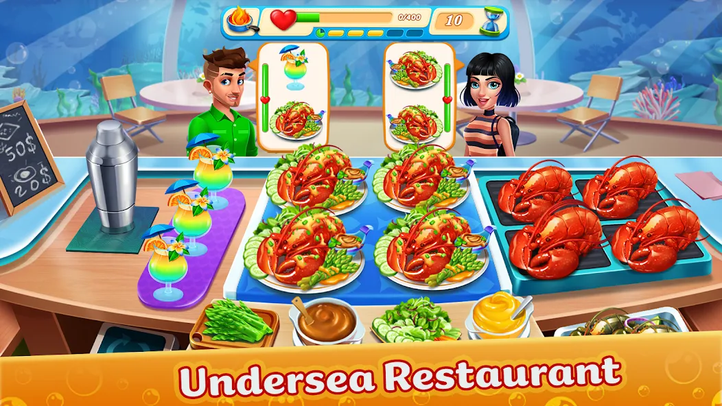 Скачать взломанную Cooking Aquarium — A Star Chef (Кукинг Аквариум)  [МОД Меню] — последняя версия apk на Андроид screen 2