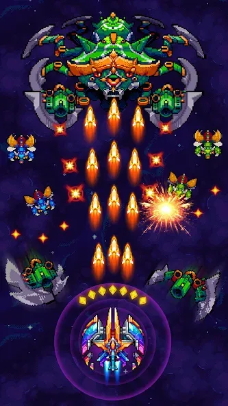 Взломанная Galaxiga Arcade Shooting Game (Галаксига)  [МОД Все открыто] — полная версия apk на Андроид screen 1