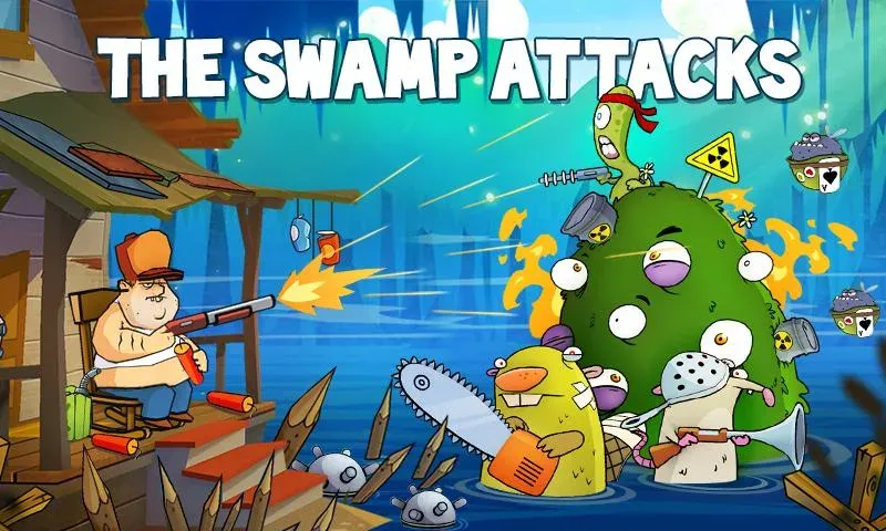 Скачать взлом Swamp Attack (Свомп Аттак)  [МОД Mega Pack] — последняя версия apk на Андроид screen 1