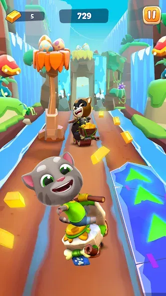 Скачать взлом Talking Tom Time Rush  [МОД Бесконечные деньги] — полная версия apk на Андроид screen 1