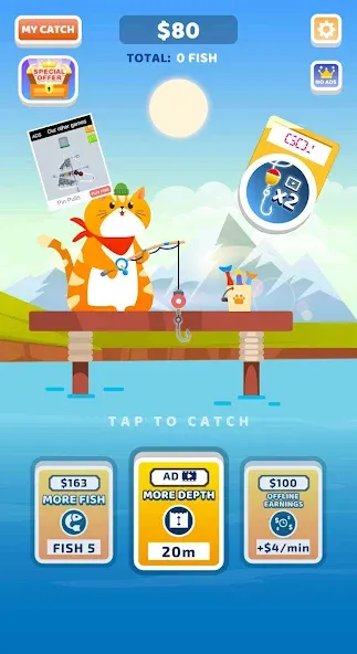 Скачать взломанную Idle Furry Fishing!  [МОД Menu] — полная версия apk на Андроид screen 1