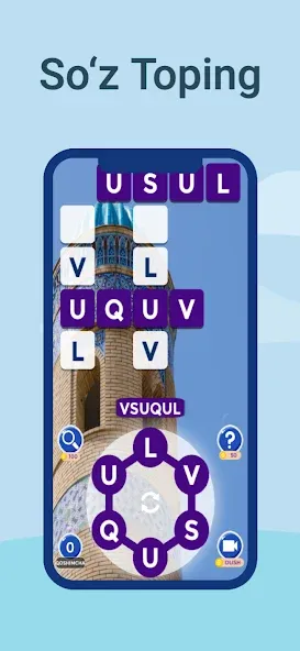 Взломанная So'z o'yini — So'zni Toping  [МОД Много монет] — последняя версия apk на Андроид screen 1