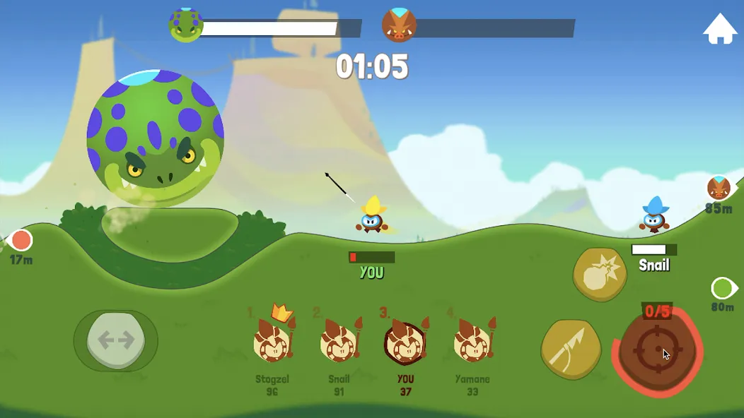 Скачать взломанную Tiny Hunters — Monsters Attack (Тини Хантерс)  [МОД Mega Pack] — стабильная версия apk на Андроид screen 5