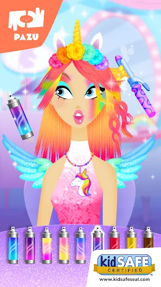 Скачать взлом Girls Hair Salon Unicorn  [МОД Unlocked] — стабильная версия apk на Андроид screen 1