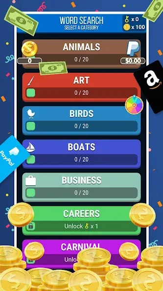 Скачать взлом Make Money: Word Search (Мейк Мани)  [МОД Меню] — стабильная версия apk на Андроид screen 1