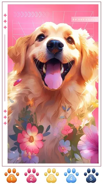 Взломанная Dog Coloring, Color by number  [МОД Unlimited Money] — стабильная версия apk на Андроид screen 3