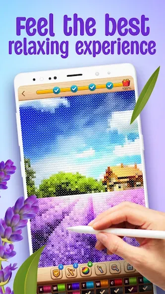 Взлом Cross-Stitch: Coloring Book (Кросс)  [МОД Mega Pack] — полная версия apk на Андроид screen 1