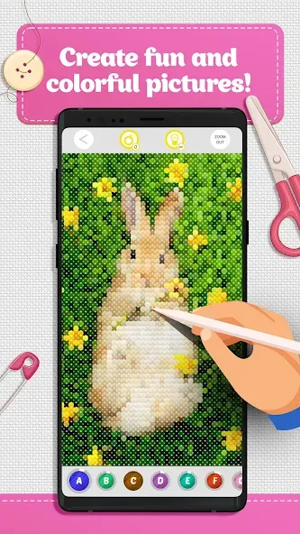 Скачать взлом Cross Stitch Coloring Art (Кроссстич окрашивание искусства)  [МОД Много монет] — последняя версия apk на Андроид screen 3