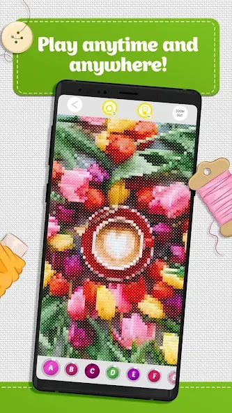 Скачать взлом Cross Stitch Coloring Art (Кроссстич окрашивание искусства)  [МОД Много монет] — последняя версия apk на Андроид screen 5