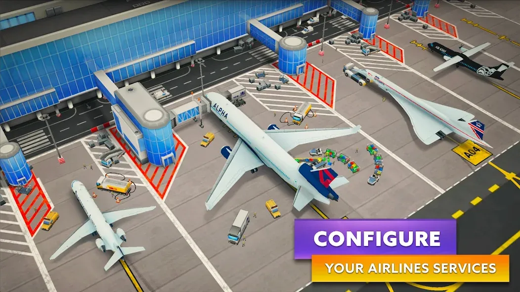 Взломанная Airport Simulator: Tycoon Inc. (Эйрпорт Симулятор)  [МОД Много монет] — последняя версия apk на Андроид screen 3