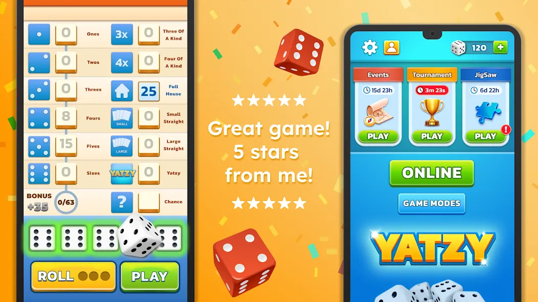 Скачать взлом Yatzy — Fun Classic Dice Game (Ятзи)  [МОД Unlimited Money] — последняя версия apk на Андроид screen 2