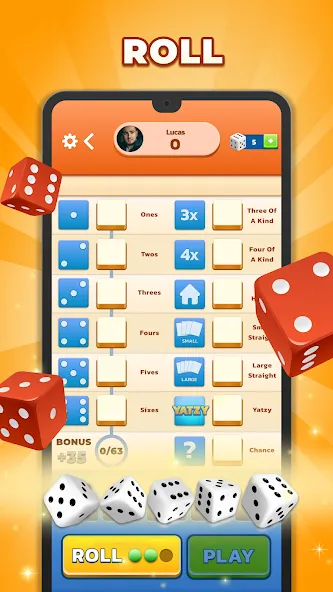 Скачать взлом Yatzy — Fun Classic Dice Game (Ятзи)  [МОД Unlimited Money] — последняя версия apk на Андроид screen 3