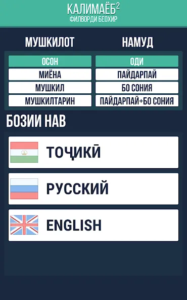 Взломанная Калимаёб 2 — филворди беохир ё  [МОД Все открыто] — полная версия apk на Андроид screen 1