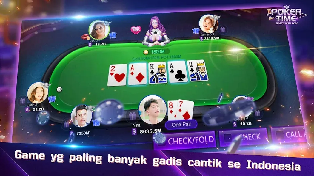 Скачать взлом Poker Time- Pulsa Texas Holdem (Покер Тайм)  [МОД Бесконечные монеты] — последняя версия apk на Андроид screen 1