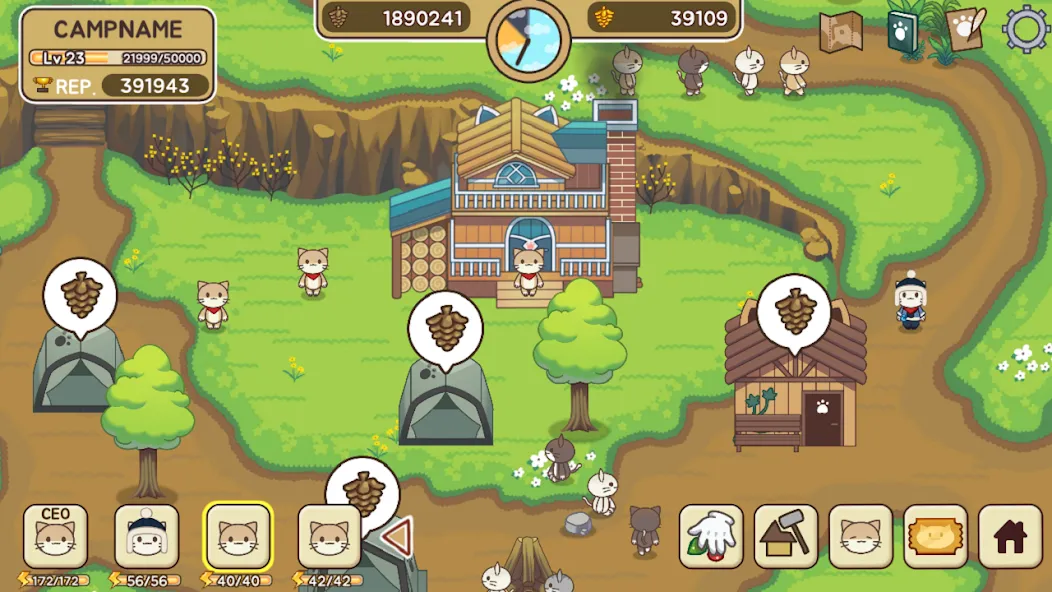 Скачать взломанную Cat Forest — Healing Camp  [МОД Много монет] — последняя версия apk на Андроид screen 2