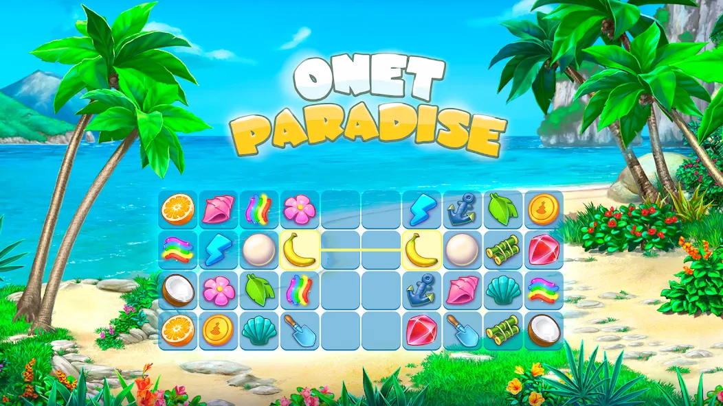 Скачать взломанную Onet Paradise: connect 2 tiles (Онет Парадайз)  [МОД Много денег] — стабильная версия apk на Андроид screen 1