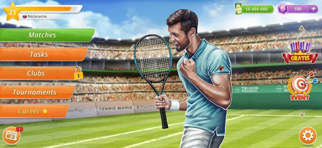 Взлом Tennis Mania Mobile (Теннис Мания Мобайл)  [МОД Unlocked] — полная версия apk на Андроид screen 2