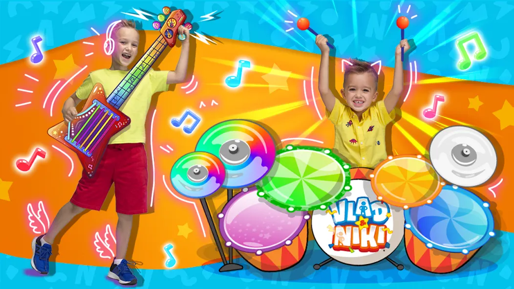 Взломанная Vlad and Niki: Kids Piano  [МОД Unlimited Money] — полная версия apk на Андроид screen 2