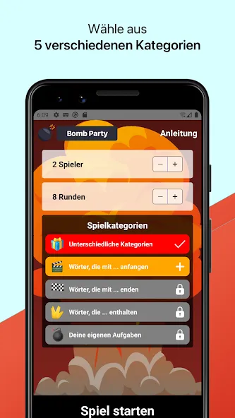 Скачать взлом Bomb Party: Das Bombenspiel! (Бомб Пати)  [МОД Mega Pack] — стабильная версия apk на Андроид screen 1