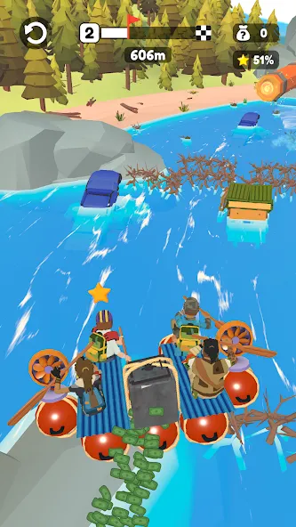 Скачать взломанную Raft Racing (ДИУАфтинг)  [МОД Mega Pack] — стабильная версия apk на Андроид screen 2