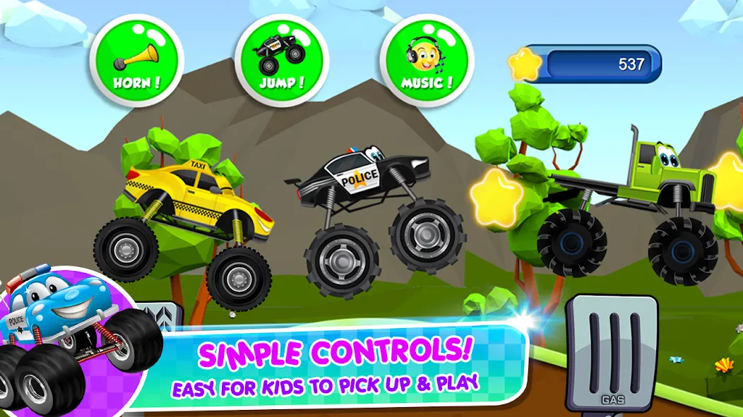 Взломанная Monster Trucks Game for Kids 2 (Монстр Тракс Игра для Детей 2)  [МОД Unlocked] — полная версия apk на Андроид screen 5