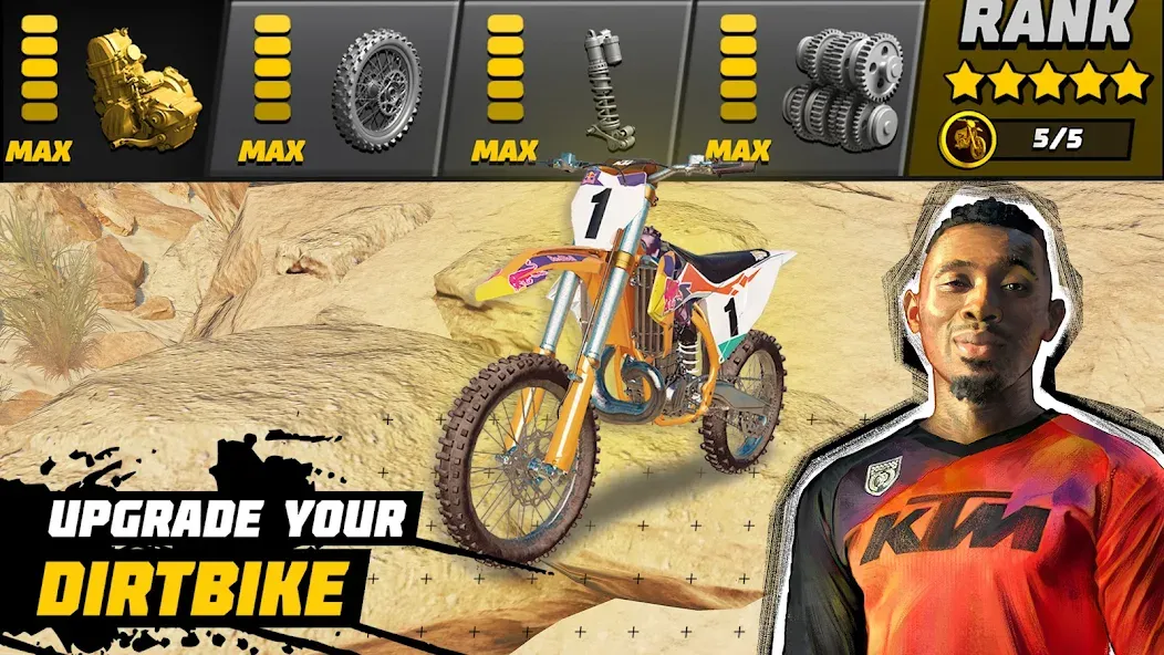 Скачать взломанную Dirt Bike Unchained: MX Racing (Дерт Байк Анчейнд)  [МОД Бесконечные деньги] — полная версия apk на Андроид screen 3