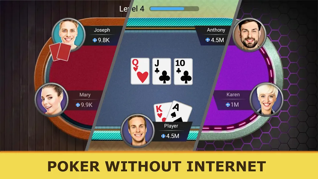 Взломанная Poker Offline: Texas Holdem  [МОД Меню] — последняя версия apk на Андроид screen 2