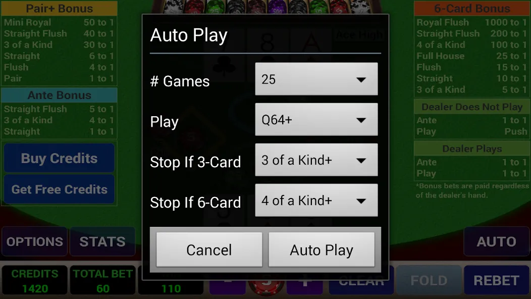 Скачать взлом Ace 3-Card Poker (эйс 3)  [МОД Меню] — полная версия apk на Андроид screen 5