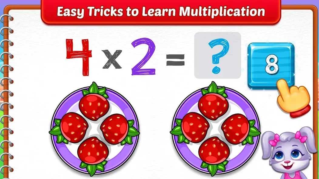 Взломанная Kids Multiplication Math Games  [МОД Mega Pack] — полная версия apk на Андроид screen 3