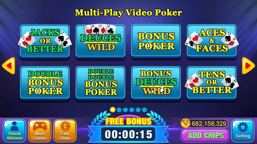 Скачать взлом Video Poker Games — Multi Hand (Видео покер игры)  [МОД Menu] — стабильная версия apk на Андроид screen 1