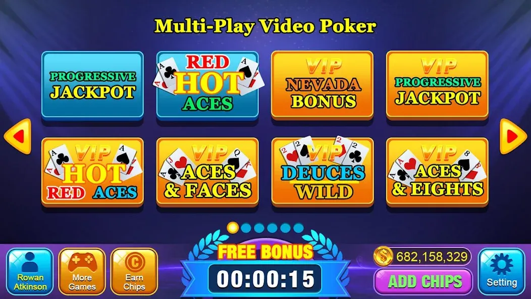 Скачать взлом Video Poker Games — Multi Hand (Видео покер игры)  [МОД Menu] — стабильная версия apk на Андроид screen 3